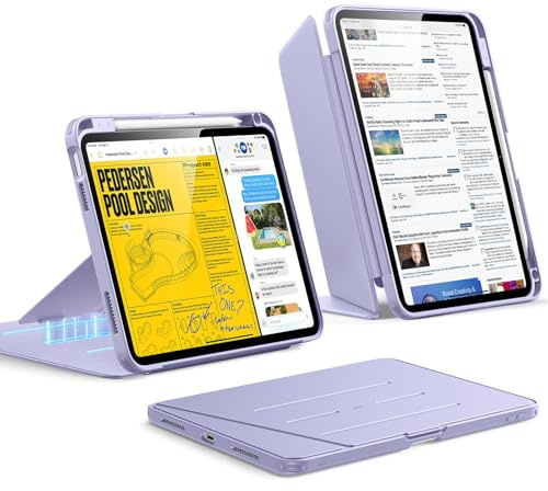 ESR iPad 11:e generationens fodral, fodral för iPad 11/10, vertikalt stativ, flera vinklar, mycket stabilt med pennhållare, flip-serien, lila