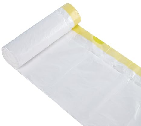 bllk Bin Bags Heavy Duty Bin Liners 50L Swing Bin Liners Strong Pedal Drawstring Bin Bags with Tie Handle Unscented 1 Roll(19 Counts in All)