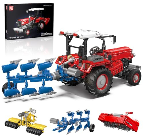 Mould King 17064 Technique 3 en 1 Tracteur télécommandé Harvester Blocs de serrage Moissonneuse-batteuse Trecker Blocs de construction Jouet avec moteur pour garçons et adultes (1857 pièces)