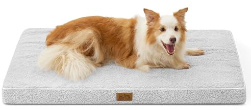 COZY KISS Lit OrthopéDique pour Grands Chiens, Taille XL, Housse Amovible Et Lavable avec Doublure ImperméAble Et Fond AntidéRapant, Lit Rectangulaire en Mousse, Taille XL, 111 X 81 X 7,6 Cm, Gris