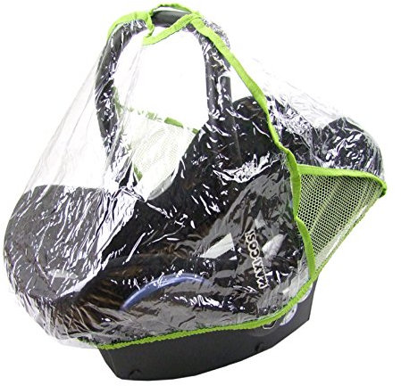 BAMBINIWELT Regenschutz, Regenverdeck für Babyschale MAXI COSI Cabrio-Fix, Citi, Pebble (grün)