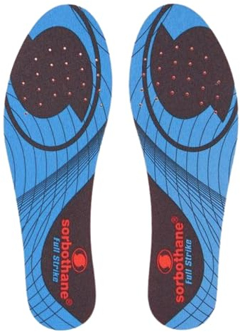 SORBOTHANE Shock Stopper Insoles Men & Women – Full-Length Shock Absorbing Full Strike Insoles for Running, Football, Tennis & High-Impact Sports – Antibacterial, Trim-to-Fit Inserts – Sizes 3-12.5UK