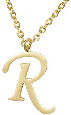 Morella Collar de Oro y Acero Inoxidable con Colgante Letra R