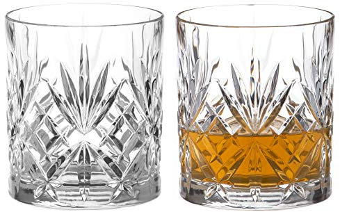 DIAMANTE Chatsworth Whisky Tumblers - Premium Lead Free Crystal - Set of 2