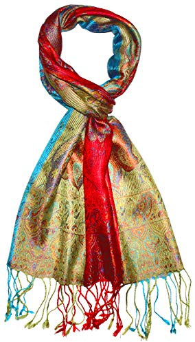Lorenzo Cana 7864911 - Bufanda de seda para hombre, 100% seda, elegante diseño de cachemira, color azul y naranja