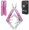 Swiss+Tech Multi-Tool Pliers 16-in-1 with Carry Bag, Stainless Steel Multi-Tool with Wire Cutter, Bottle Opener, Screwdriverfor Camping Maintenance, Camping Hiking Repairing (Pink)