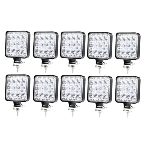 WELLIT LED Arbeitsscheinwerfer 10 X 48W Mini Zusatzscheinwerfer 12V 24V Offroad Scheinwerfer Spotlight 6000K Wasserdicht IP68 für Trecker KFZ Bagger