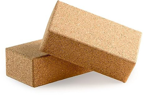 Yogablock 2er Set, Korkblock für Yoga, Hartschaum | Training Support für Yoga, Pilates, Meditation, für Anfänger Rücken-Training und Dehnen