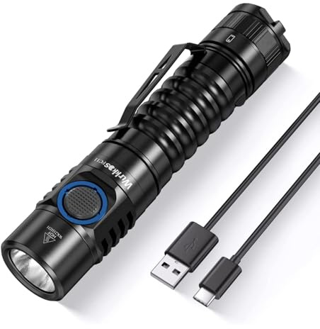 Wurkkos FC11-C LED-ficklampa, 1300 lumen ljus ficklampa | USB-C uppladdningsbar, 90 CRI, bottenmagnet, 5 000 K neutralt ljus