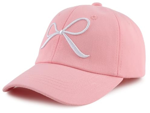 Zsedrut Toddler Girl Baseball Cap Kids Adjustable Summer Sun Hat Unisex Baby Lightweight Trucker Hats (Bow Style-Pink)