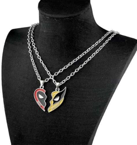 LAKJUOZ Juego De 2 Collares De La Amistad, Hermosas Cadenas Estilo Superhéroe, Amistad, Regalos Personalizados, Hombres Mujeres, Mejores Amigos, Regalo Para Mejores Amigos,Regalos Amigas