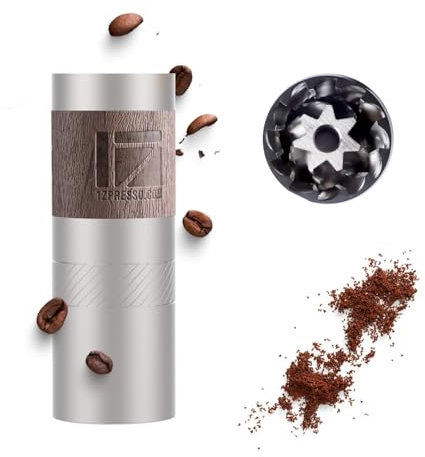 1Zpresso Q Manual Coffee Grinder with Stainless Steel Conical Burr, Foldable Handle, Magnetic Catch Cup for Drip, French Press, Travel, Camping, Office