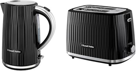 Russell Hobbs Eden 1.7L Electric Kettle and 2 Slice Toaster Black
