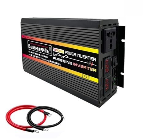 Coche Inversor 10000W/12000W Onda Sinusoidal Pura Inversor De Potencia Transformador De Voltaje Automóvil Hogar Exterior Convertidor DC12V 220V con Controlador Convertidor(10000W,12V_220V50HZ)