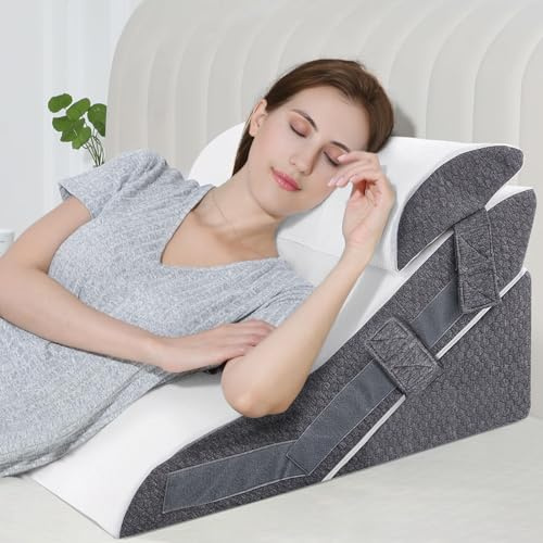 LN COZY CORNER Wedge Pillow 20-In-1 Adjustable Triangle Pillow Back Support Pillow Memory Foam Bed Wedge Pillow Support Cushion with Washable Cover