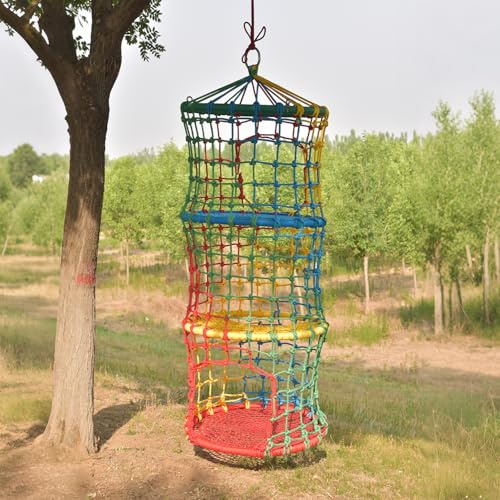 Climbing Rope Ladder for Kids Saucer Tree Swing Sets Rock Climbing Holds for Children Balance and Coordination Training Hanging Ladder for Indoor or Outdoor (3-Tier)