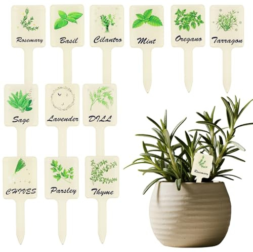 24uds Marcador para Plantas, Acrílico Grueso Marcadores de Jardin Impermeables Impresión a Doble Cara Etiquetas para Plantas en Maceta Flores Plántulas e Invernaderos