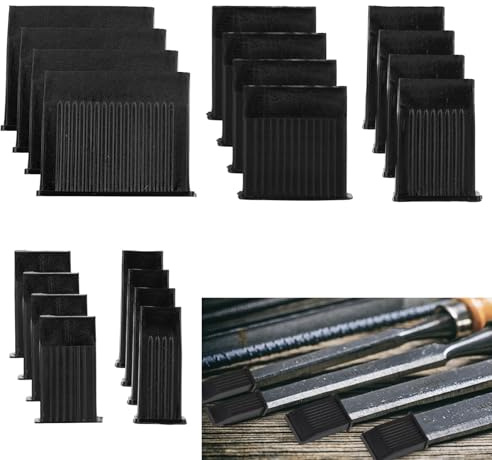 20pcs Chisel Edge Guards, 5 Specification Chisel Tip Protectors for Wood Chisels Safety End Protective Caps Plastic Blade Covers for Tool Storage & Edge Protection