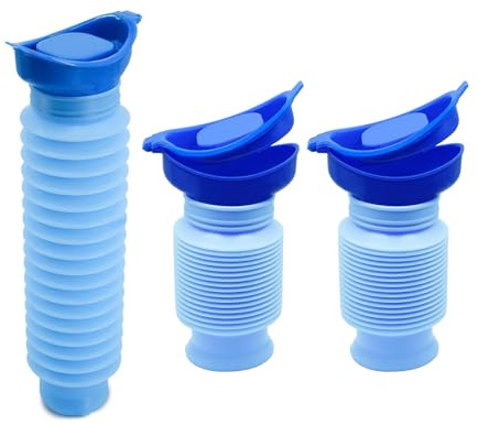 Galenecx 2 Piezas Urinarios de Emergencia, Urinario Retráctil Rueba de Fugas, Orinal Portati Reutilizable, Urinario Retráctil 750ml, Baños Emergencia para Camping, Senderismo, Coche, Viaj