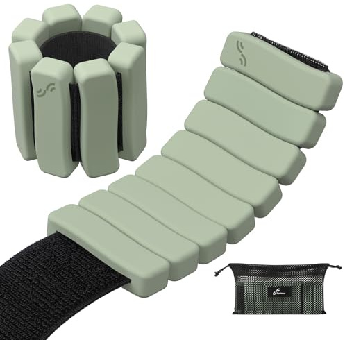 Sportneer Lot de poids de cheville réglables - Manchettes lestées pour l'intérieur - Entraînement de force pour hommes et femmes - 2 kg/paire - Poids portables durables pour poignet et cheville