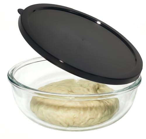 Zombcame Large Glass Mixing Bowl for Sourdough, 6.2QT with Lid – Big Capacity Clear Bowl for Sourdough, Baking, Salad Prep & Food Storage