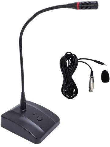 UYSTDMXKA Micrófono de Condensador de Cuello de Cisne, micrófono de Escritorio XLR cardioide con Cuello de Cisne Ajustable, Calidad de Sonido Profesional para conferencias, reuniones,