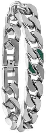 HOLZKERN Herrenarmband Edelstahl Bodyguards Türkis/Silberfarben