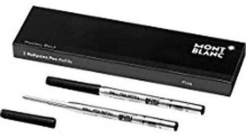 Montblanc Mystery Black 116189 Kugelschreiber Ersatzminen F – 2 x Kugelschreiberminen schwarz – Ballpen Refill schwarz