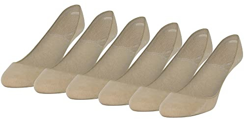 Peds Women's Padded Super Low Cut No Show Socks, 6-Pairs, Nude, Shoe Size: 8-12
