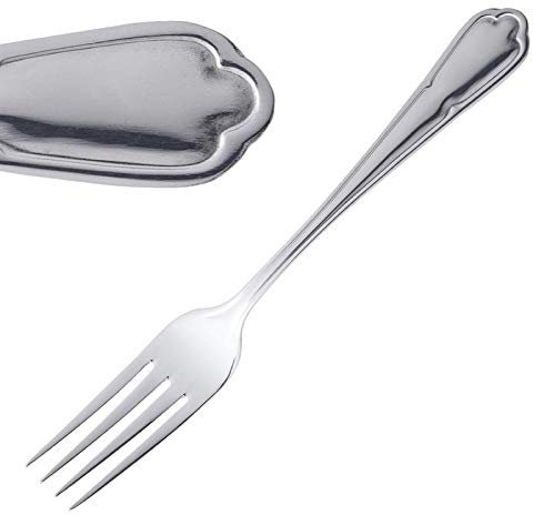 Olympia Dubarry Table Fork Cutlery Dining Kitchenware Tableware Cookware Cooking Kitchen Home Restaurant 18/0 Stainless Steel. Solid Handle. Pack Quantity: 12