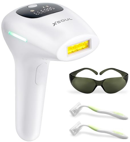 XSOUL At-Home IPL Hair Removal for Women and Men Permanent Hair Removal 999,999 Flashes Painless Hair Remover on Armpits Back Legs Arms Face Bikini Line, Corded