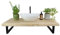 Natural Goods Berlin Waschtischplatte Eiche Aufsatz-Waschbecken Baumkante Echtholzbohle Naturkante Massivholz Design Waschtisch schwebend Wandmontage Badezimmer Holzplatte (B100 x T50cm, Schwarz)