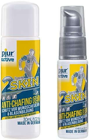 pjuractive 2SKIN - Anti-Chafing-Gel - Nie mehr Blasenpflaster & Wundscheuern - unsichtbarer & wasserfester Hautschutz (Vorteilspack: 30ml + 20ml)