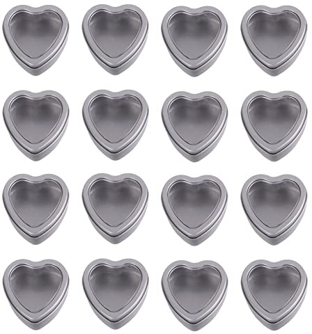 Milisten 12er-box Blechdose Aus Metall in Herzform Tee-aufbewahrungsdose Blechdosen Herz Metalldosen Klare Fensterherzdose Geschenkverpackungsdosen Klare Dosen Keksdose Mit Deckel Weißblech