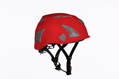 Silent Steep C Climbing Helmet, Industrial Use, Vented, Adjustable, Washable Foam, EN12492 (Red)