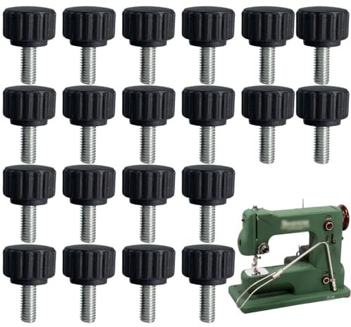 LEEQ Tornillo de Mariposa Moleteado Roscado de Acero al Carbono - M4 x 10 mm Pernos de Manija Moleteada, Perillas de Tornillo de Pulgar De Agarre, Tornillos de Sujeción Redondos (20 PCS)