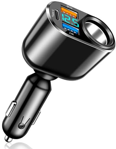 ZUOQIANG Auto USB Ladegerät, 90W 12V/24V Adapter Mit Zigarettenanzünder-Verteiler, Geeignet für GPS