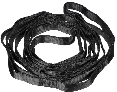PATIKIL 22KN Adjustable Daisy Chain Yoga Extend Belt 1.8M, Nylon Climbing Sling Straps for Home Workout Exercise Pilates Gymnastics, Black