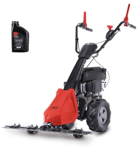 Scheppach Benzin Balkenmäher BMS200-88 | 880mm Schnittbreite | Schnitthöhe 30-60mm | 5,7PS / 196ccm | für Rasenflächen bis 3000m² | Rasenmäher mit Radantrieb | Hochgrasmäher inkl. Motoröl