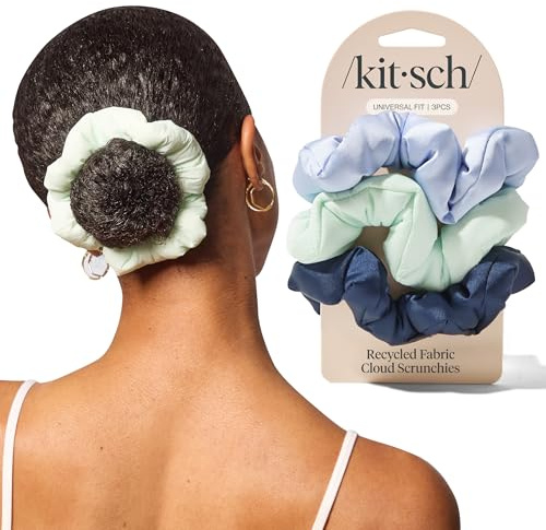 Kitsch Satin Scrunchies for Women - No Crease Hair Ties for Girls | Scrunchies For All Hair Types and Textures, Perfect for Day or Night (Garden Bouquet, 3pcs)