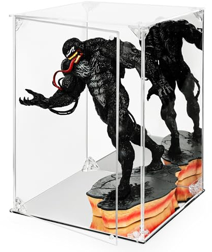 Acrylic Display Case - 8 x 8 x 12 Inches Display Box for Figures - Mirrored Acrylic Box with Magnetic Door - Large Hobby Showcase with UV Protection