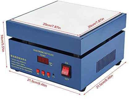 Estación de Precalentamiento,LED estación de soldadura 200*200 mm,Placa de Calentamiento Eléctrica de Microordenador 220V 800 W,Adecuado para Soldadura de Precalentamiento de PCB,Reingeniería de SMD