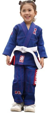 FLUORY Sports Kids BJJ GI Lightweight Youth Childrenβs Girls Brazilian Jiujitsu Gi Kimono Preshrunk Soft Pearl