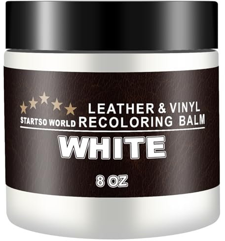 STARTSO WORLD Leather Recoloring Balm 200ml | White Leather Repair Kit for Furniture, Leather Color Restorer for Couches | Leather Dye | Repair, Restore & Renew Old, Faded Leather
