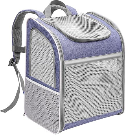 Cinnani Katzenrucksack,Transportbox für Katzen bis 6kg - Bequemer Hunderucksack bis 6kg - Idealer Cat Backpack für den sicheren Katzen Transport 42 * 33 * 25CM(Violett)