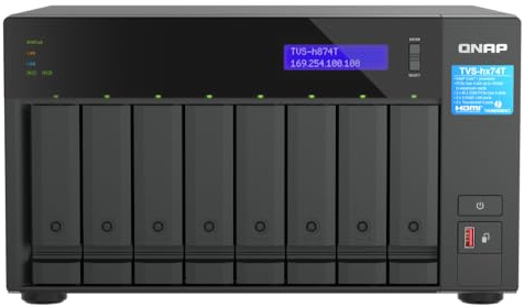 QNAP TVS-h874T-i7-32G-US 8 Bay High-Speed Desktop NAS with Intel 12th Gen CPU, up to 64GB DDR4 Memory, Thunderbolt 4 and 2.5GbE connectivity (Diskless)