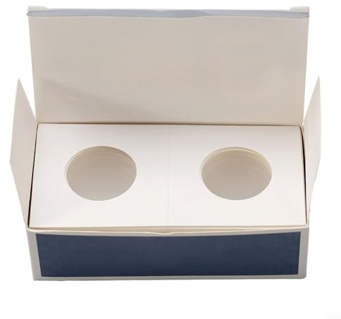 Emiif 50 soportes de cartón para monedas, 100 x 50 mm, fundas protectoras para monedas, vitrinas para suministros de colección de monedas (27,5 mm)