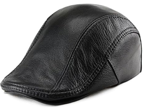 Leder Schirmmütze Herren Damen Schiebermütze Driving Cabbie Jagd Flatcap Newsboy Kappe Ledermütze
