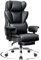 DoChair Sedia Ufficio ampia, Sedia direzionale ergonomica con poggiapiedi 165° schienale regolabile sedia gaming casa in ecopelle 150-200KG, Nero