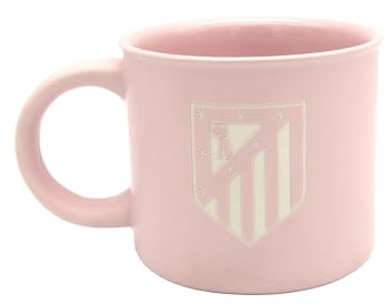 CYPBRANDS Atlético de Madrid, Taza, Taza Cerámica, Desayuno, Menaje, Tazas Originales, Color Rosa, Producto Oficial